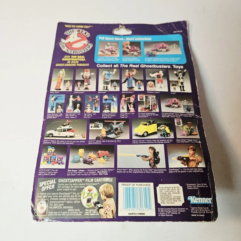 Vintage Ghostbusters Pull Speed Ahead Ghost MOC Kenner Product NEW